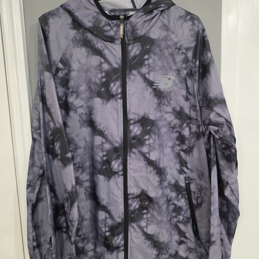 New Balance Black and Gray Tie-Dye Jacket